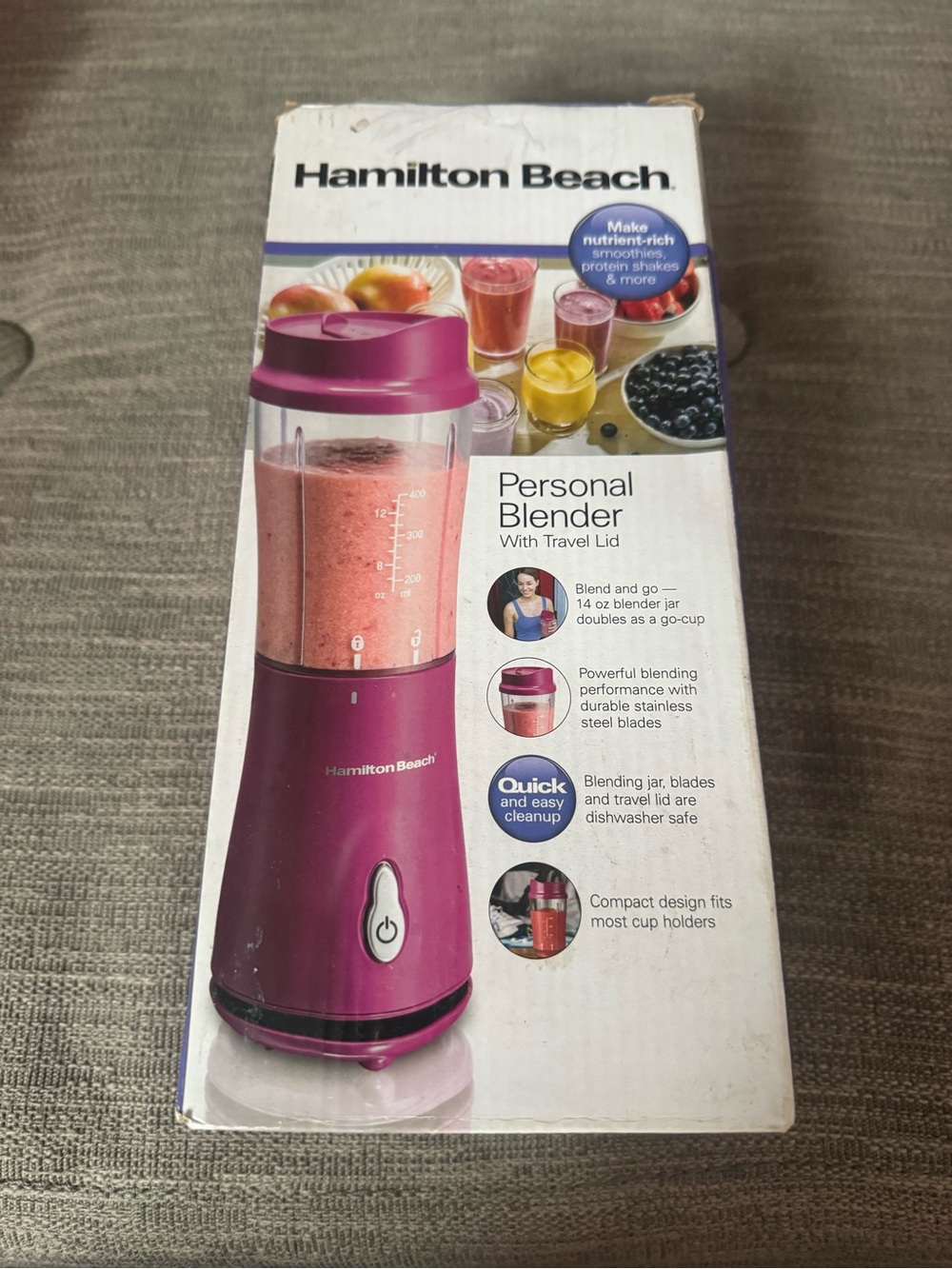Hamilton Beach Personal Blender - Magenta and Clear